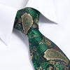 image:imageHISDERN Green Ties for Men Paisley Mens Tie Pocket Square Woven Classic Floral Tie Handkerchief Set Tuxedo Wedding Formal Necktie Emerald Forest Green