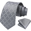 image:imageHISDERN Grey and Silver Ties for Men Wedding Business Formal