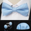 image:imageHISDERN Mens Bowties Floral Selftie and Pretied Bow Ties for Men Blue Bowtie with Handkerchief Set for Wedding Party
