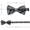 image:imageHISDERN Mens Bowties Floral Selftie and Stripe Pretied Bow Ties for Men Black Bowtie with Handkerchief Set for Wedding Party