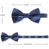 image:imageHISDERN Mens Bowties Floral Selftie and Striped Pretied Bow Ties for Men Navy Blue Bowtie with Handkerchief Set for Wedding Party