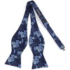 image:imageHISDERN Mens Bowties Floral Selftie and Striped Pretied Bow Ties for Men Navy Blue Bowtie with Handkerchief Set for Wedding Party