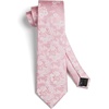 image:imageHISDERN Mens Floral Tie Regular amp Extra Long Necktie Set Wedding TiesPocket Square Pink