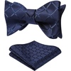image:imageHISDERN Mens Floral Tie Set and Bow Tie Set Handkerchief Jacquard Woven Classic Mens Necktie amp Pocket Square Set