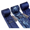 image:imageHISDERN Mens Ties Extra Long Tie and Pocket Square Set 63 Inch XL Tie Pack Collection Present Box Necktie Lot 3 PCSA2navy Blue