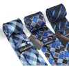 image:imageHISDERN Mens Ties Extra Long Tie and Pocket Square Set 63 Inch XL Tie Pack Collection Present Box Necktie Lot 3 PCSA3blue  Black