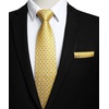 image:imageHISDERN Mens Ties Extra Long Tie and Pocket Square Set 63 Inch XL Tie Pack Collection Present Box Necktie Lot 3 PCSA4blue  Black  Yellow