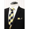 image:imageHISDERN Mens Ties Extra Long Tie and Pocket Square Set 63 Inch XL Tie Pack Collection Present Box Necktie Lot 3 PCSB Yellow  Blue