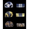 image:imageHISDERN Mens Ties Extra Long Tie and Pocket Square Set 63 Inch XL Tie Pack Collection Present Box Necktie Lot 3 PCSB Yellow  Blue