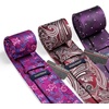 image:imageHISDERN Mens Ties Extra Long Tie and Pocket Square Set 63 Inch XL Tie Pack Collection Present Box Necktie Lot 3 PCSBpurple  Burgundy  Pink
