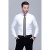 image:imageHISDERN Mens Ties Extra Long Tie and Pocket Square Set 63 Inch XL Tie Pack Collection Present Box Necktie Lot 3 PCSCsilver  Gray  Black