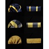 image:imageHISDERN Mens Ties Extra Long Tie and Pocket Square Set 63 Inch XL Tie Pack Collection Present Box Necktie Lot 3 PCSYellow Gold Plaid  Stripe