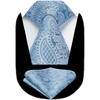 image:imageHISDERN Mens Ties Paisley Tie and Pocket Square Woven Classic Floral Mens Necktie Handkerchief Set for Wedding PartyA12blue