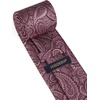 image:imageHISDERN Mens Ties Paisley Tie and Pocket Square Woven Classic Floral Mens Necktie Handkerchief Set for Wedding PartyA15burgundy