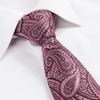 image:imageHISDERN Mens Ties Paisley Tie and Pocket Square Woven Classic Floral Mens Necktie Handkerchief Set for Wedding PartyA15burgundy