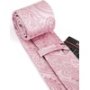 image:imageHISDERN Mens Ties Paisley Tie and Pocket Square Woven Classic Floral Mens Necktie Handkerchief Set for Wedding PartyA17pink