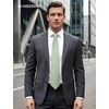 image:imageHISDERN Mens Ties Paisley Tie and Pocket Square Woven Classic Floral Mens Necktie Handkerchief Set for Wedding PartyB1sage Green Plaid