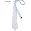 image:imageHISDERN Mens Ties Paisley Tie and Pocket Square Woven Classic Floral Mens Necktie Handkerchief Set for Wedding PartyWhite