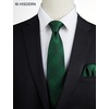 image:imageHISDERN Mens Ties Silk Striped Plaid Tie and Pocket Square Set Classic Necktie with Handkerchief Cufflinks for PartyGemerald Green
