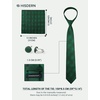 image:imageHISDERN Mens Ties Silk Striped Plaid Tie and Pocket Square Set Classic Necktie with Handkerchief Cufflinks for PartyGemerald Green