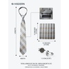 image:imageHISDERN Mens Ties Silk Striped Plaid Tie and Pocket Square Set Classic Necktie with Handkerchief Cufflinks for PartyGrey  Brown