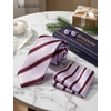 image:imageHISDERN Mens Ties Silk Striped Plaid Tie and Pocket Square Set Classic Necktie with Handkerchief Cufflinks for PartyLavender  Red  Pink