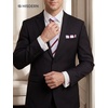 image:imageHISDERN Mens Ties Silk Striped Plaid Tie and Pocket Square Set Classic Necktie with Handkerchief Cufflinks for PartyLavender  Red  Pink