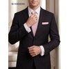 image:imageHISDERN Mens Ties Silk Striped Plaid Tie and Pocket Square Set Classic Necktie with Handkerchief Cufflinks for PartyLight Pink