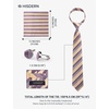 image:imageHISDERN Mens Ties Silk Striped Plaid Tie and Pocket Square Set Classic Necktie with Handkerchief Cufflinks for PartyPpurple  Beige