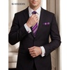 image:imageHISDERN Mens Ties Silk Striped Plaid Tie and Pocket Square Set Classic Necktie with Handkerchief Cufflinks for PartyPurple