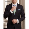 image:imageHISDERN Mens Ties Silk Striped Plaid Tie and Pocket Square Set Classic Necktie with Handkerchief Cufflinks for PartySage Green  Blue