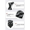 image:imageHISDERN Mens Ties Stripe Plaid Tie with Pocket Square Set Classic Woven Silk Necktie Handkerchief for Men Formal BusinessA01 Black
