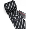 image:imageHISDERN Mens Ties Stripe Plaid Tie with Pocket Square Set Classic Woven Silk Necktie Handkerchief for Men Formal BusinessA02 Black