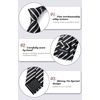 image:imageHISDERN Mens Ties Stripe Plaid Tie with Pocket Square Set Classic Woven Silk Necktie Handkerchief for Men Formal BusinessA02 Black