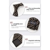 image:imageHISDERN Mens Ties Stripe Plaid Tie with Pocket Square Set Classic Woven Silk Necktie Handkerchief for Men Formal BusinessA04 Black Brown