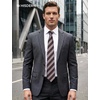 image:imageHISDERN Mens Ties Stripe Plaid Tie with Pocket Square Set Classic Woven Silk Necktie Handkerchief for Men Formal BusinessA06blackred