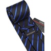 image:imageHISDERN Mens Ties Stripe Plaid Tie with Pocket Square Set Classic Woven Silk Necktie Handkerchief for Men Formal BusinessB01 Blue  Black