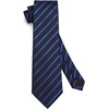 image:imageHISDERN Mens Ties Stripe Plaid Tie with Pocket Square Set Classic Woven Silk Necktie Handkerchief for Men Formal BusinessB01 Blue  Black