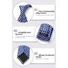 image:imageHISDERN Mens Ties Stripe Plaid Tie with Pocket Square Set Classic Woven Silk Necktie Handkerchief for Men Formal BusinessB02 Blue  Black