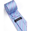 image:imageHISDERN Mens Ties Stripe Plaid Tie with Pocket Square Set Classic Woven Silk Necktie Handkerchief for Men Formal BusinessB03blue  Purple