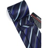 image:imageHISDERN Mens Ties Stripe Plaid Tie with Pocket Square Set Classic Woven Silk Necktie Handkerchief for Men Formal BusinessC02 Navy Blue