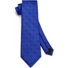 image:imageHISDERN Mens Ties Stripe Plaid Tie with Pocket Square Set Classic Woven Silk Necktie Handkerchief for Men Formal BusinessC03 Royal Blue