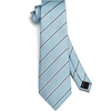 image:imageHISDERN Mens Ties Stripe Plaid Tie with Pocket Square Set Classic Woven Silk Necktie Handkerchief for Men Formal BusinessC04 Blue 1