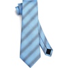 image:imageHISDERN Mens Ties Stripe Plaid Tie with Pocket Square Set Classic Woven Silk Necktie Handkerchief for Men Formal BusinessC05 Blue
