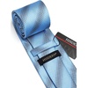 image:imageHISDERN Mens Ties Stripe Plaid Tie with Pocket Square Set Classic Woven Silk Necktie Handkerchief for Men Formal BusinessC05 Blue