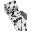 image:imageHISDERN Mens Ties Stripe Plaid Tie with Pocket Square Set Classic Woven Silk Necktie Handkerchief for Men Formal BusinessD01 White  Black