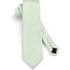 image:imageHISDERN Mens Ties Stripe Plaid Tie with Pocket Square Set Classic Woven Silk Necktie Handkerchief for Men Formal BusinessE01 Sage Green