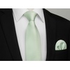 image:imageHISDERN Mens Ties Stripe Plaid Tie with Pocket Square Set Classic Woven Silk Necktie Handkerchief for Men Formal BusinessE01 Sage Green