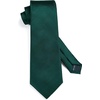 image:imageHISDERN Mens Ties Stripe Plaid Tie with Pocket Square Set Classic Woven Silk Necktie Handkerchief for Men Formal BusinessE04 Green