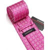 image:imageHISDERN Mens Ties Stripe Plaid Tie with Pocket Square Set Classic Woven Silk Necktie Handkerchief for Men Formal BusinessF02 Pink